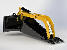  A stump bucket is a type of excavator attachment that is specifically designed for removing tree stumps. It has a wide, open mouth with sharp teeth that can dig into and break up the roots of a tree stump.